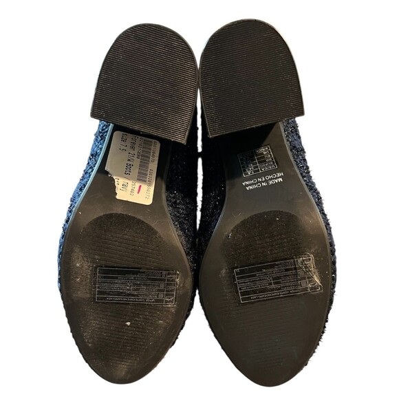 Forever 21 Tweed Lace-up Boots w Zipper Size 7.5 Blue Metallic Grandma Boots - Picture 8 of 10